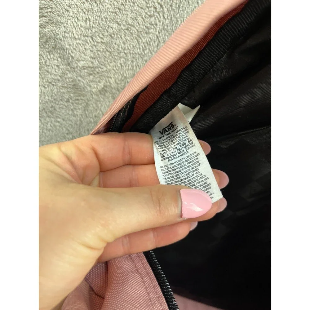 Vans Logo Backpack School Travel Bag Off The Wall Pink